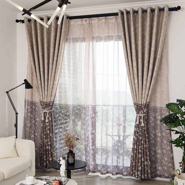 Rèm vải màu xanh hiện đại