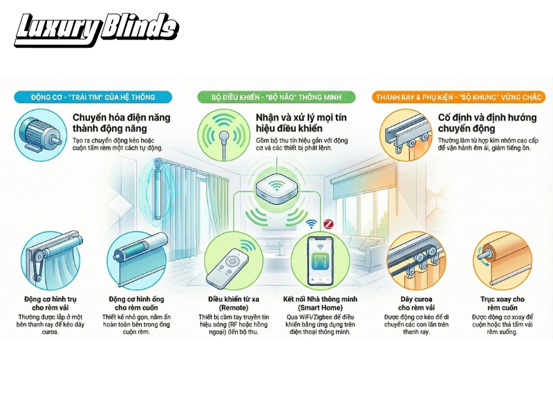 Cấu tạo rèm tự động