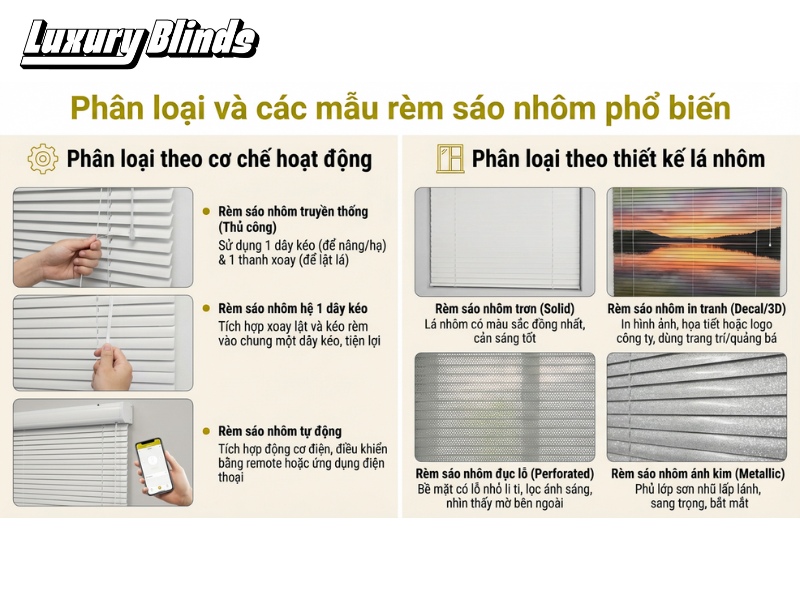 Các loại rèm sáo nhôm