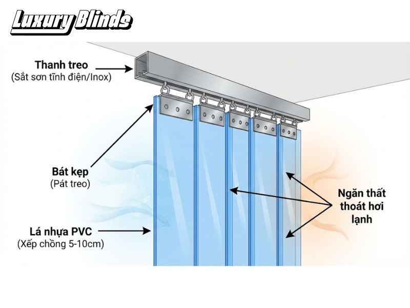 Cấu tạo rèm nhựa PVC ngăn lạnh